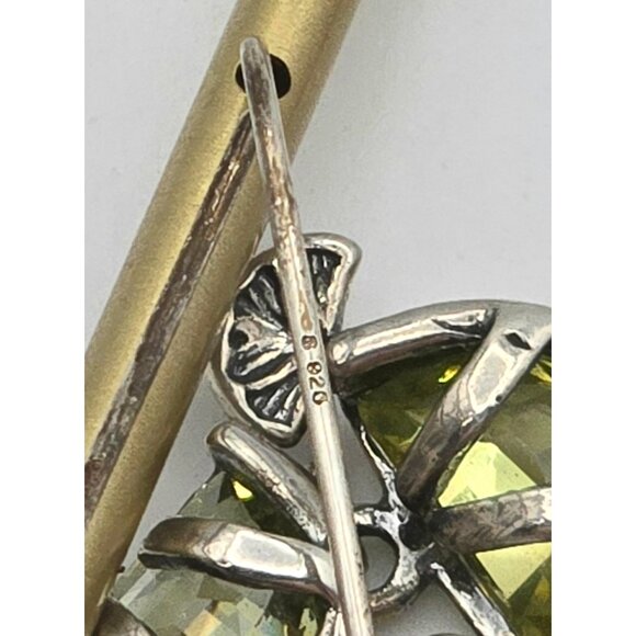 Silpada Shube Sterling Silver Margarita Cactus Lime Peridot Earrings Retired - Picture 6 of 7